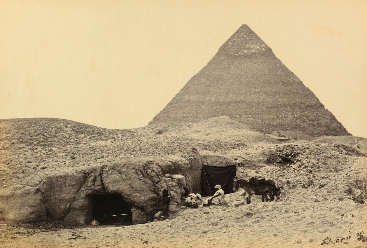 Egypt and Palestine: pyramids of Kefren and tombs in the fortress at Giza, Upper Egypt by Francis Frith