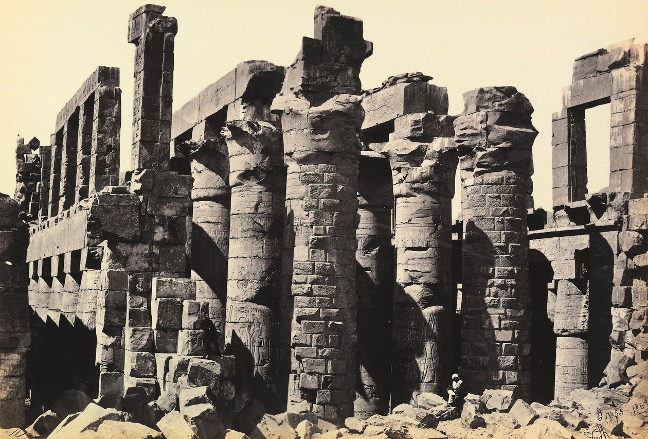 Ruins of the Large Hypostyle Hall of the Great Temple of Amon-Ra, Karnak, Egypt by Francis Frith