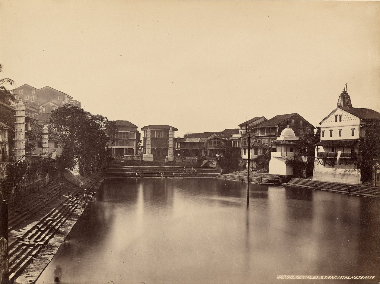 Temples & Tank, Walkeshwur by Francis Frith