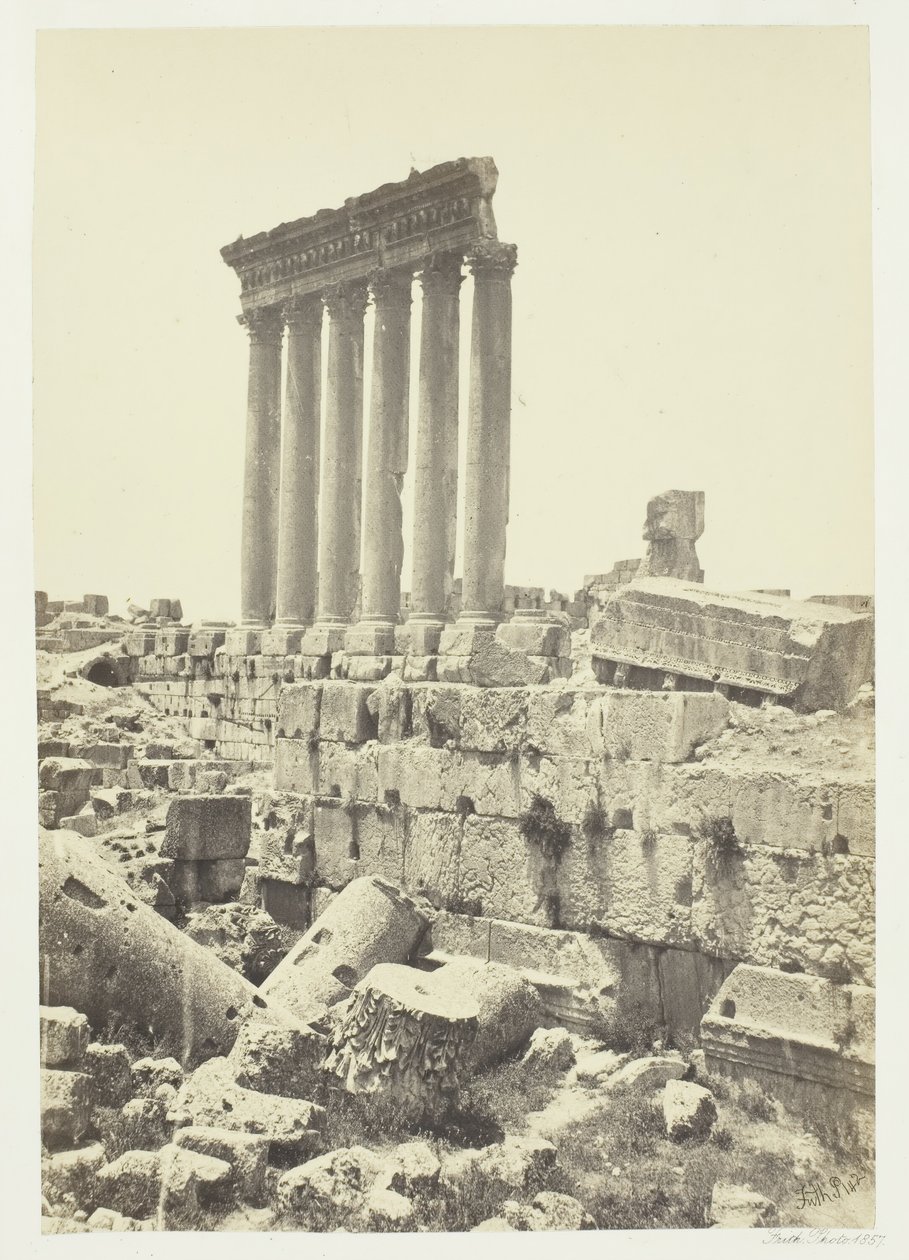 The Great Pillars at Baalbec, 1857 by Francis Frith