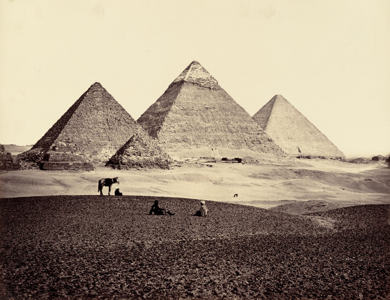 The Pyramids of El-Geezeh, from the South-West, 1858 by Francis Frith