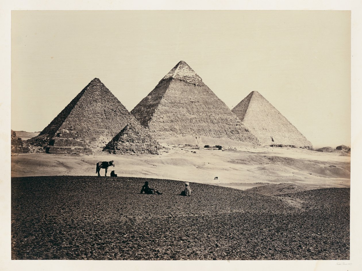 The Pyramids of El-Geezeh from the Southwest by Francis Frith