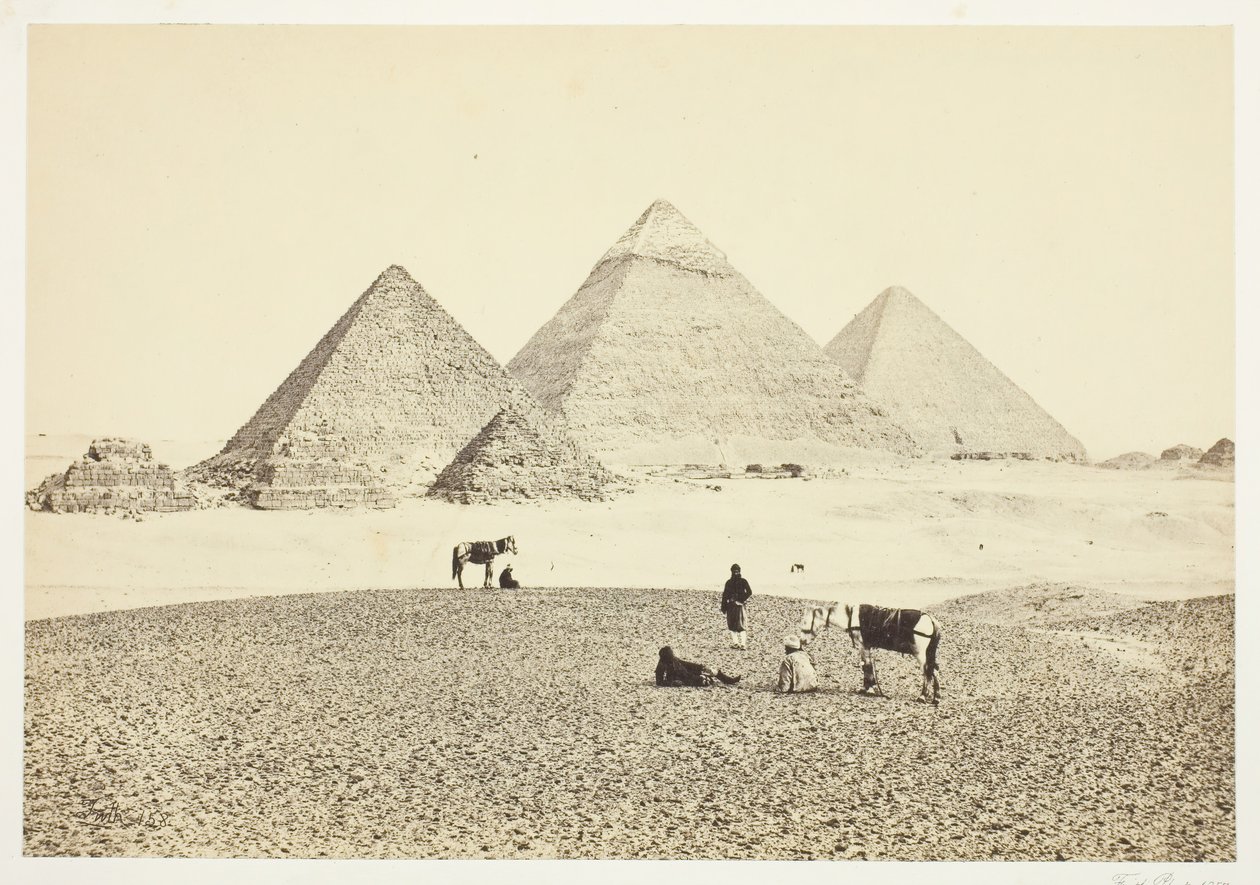The Pyramids of El Geezeh, from the Southwest, 1857 by Francis Frith