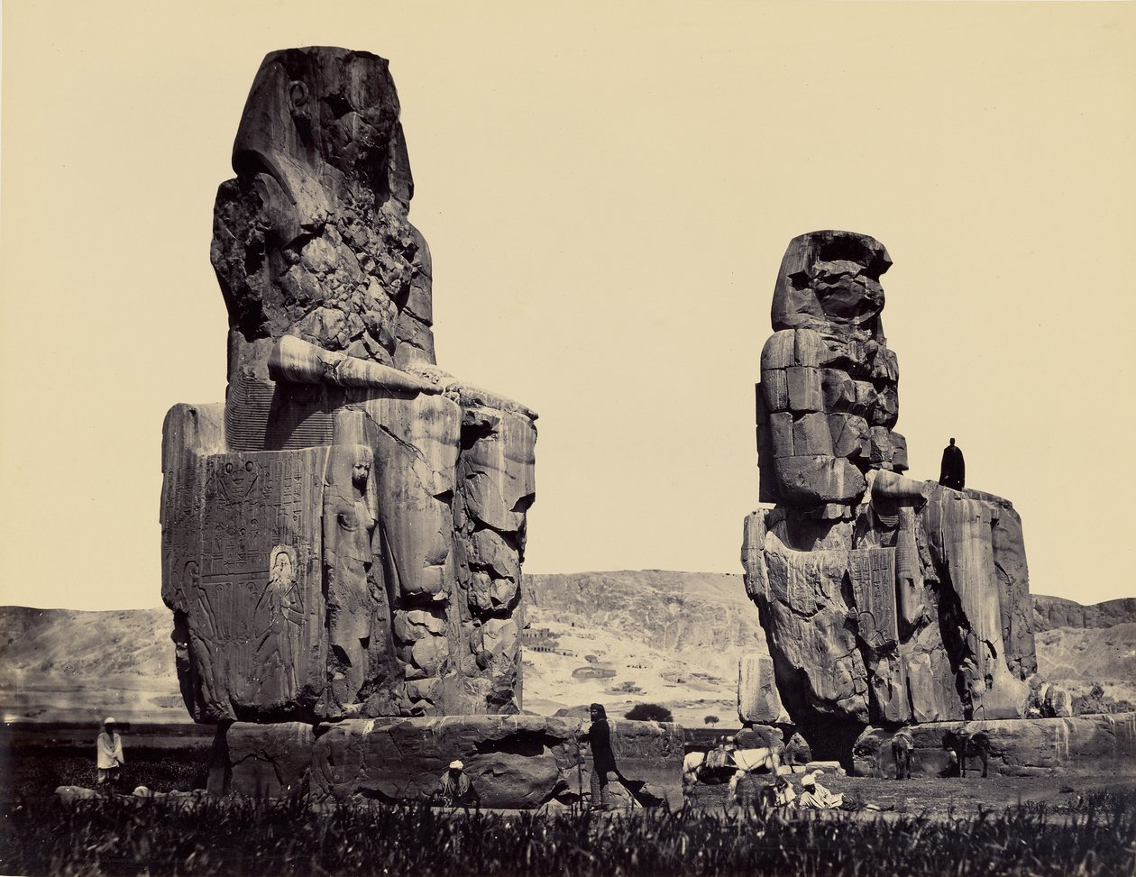 The Statues of the Plain, Thebes by Francis Frith