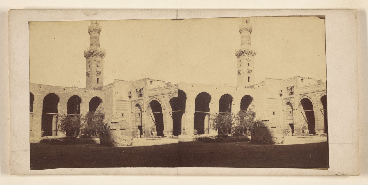 View of Building with High Tower, Tomb in Courtyard by Francis Frith