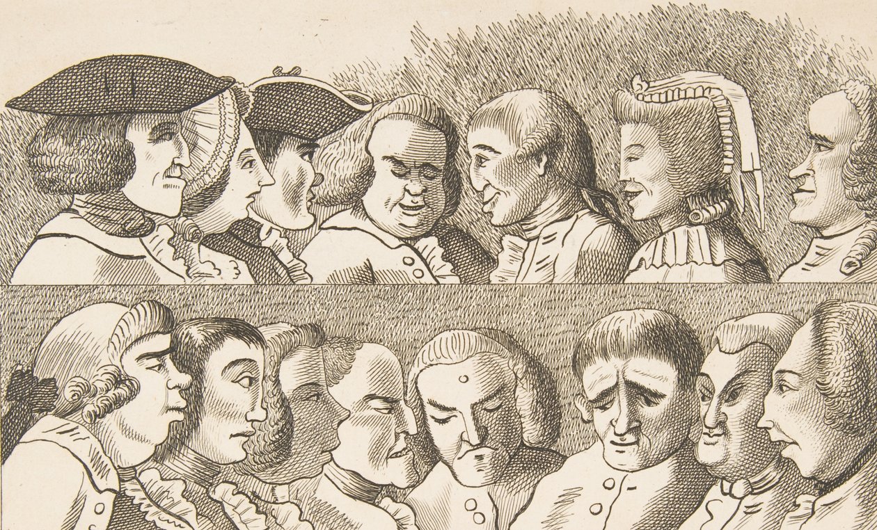Plate IV, from Rules for Drawing Caricaturas by Francis Grose