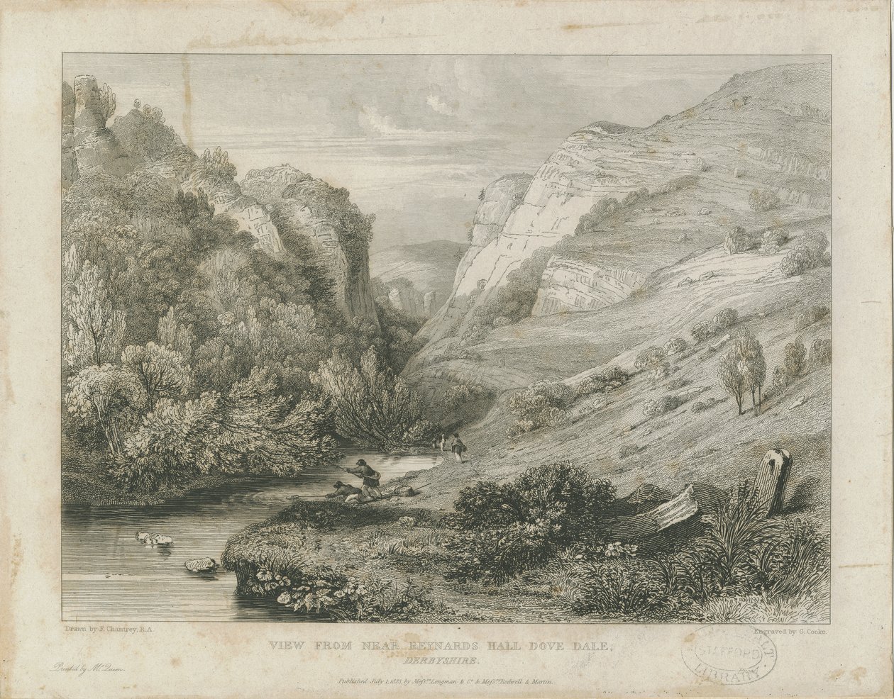 Dovedale - landscape (engraving) by Francis Legatt Chantrey