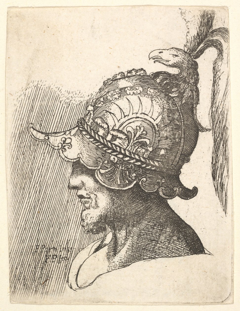Helmeted Head, 1662-78 by Francis Place
