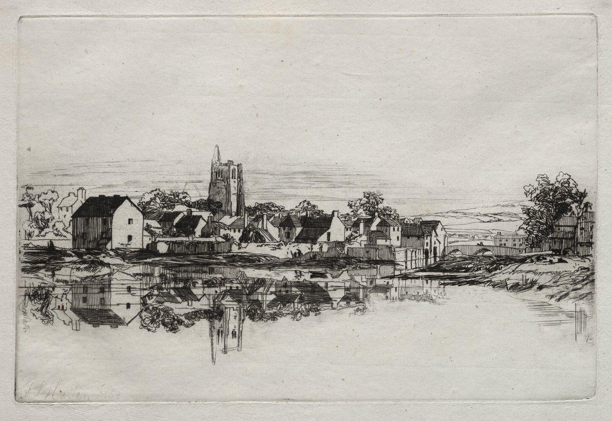 Kidwelly Town by Francis Seymour Haden
