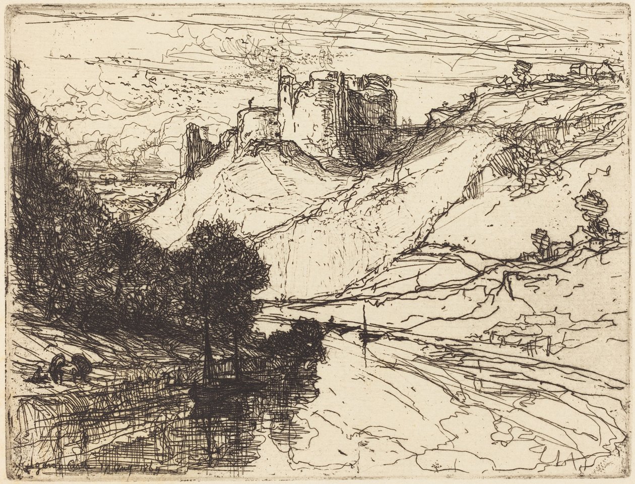 Kilgaren Castle by Francis Seymour Haden