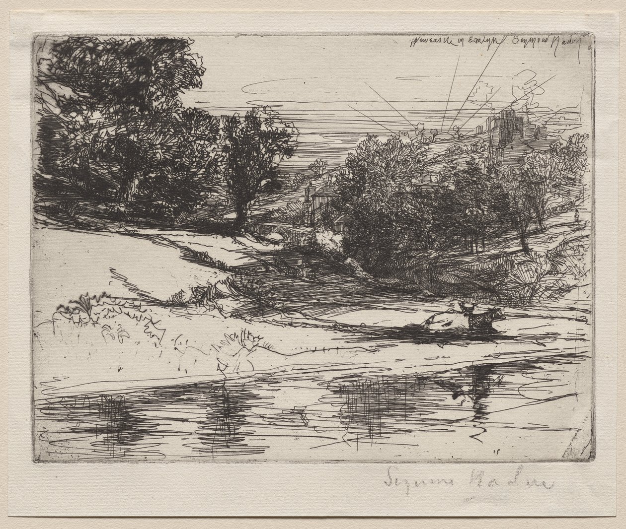 Newcastle in Emlyn by Francis Seymour Haden