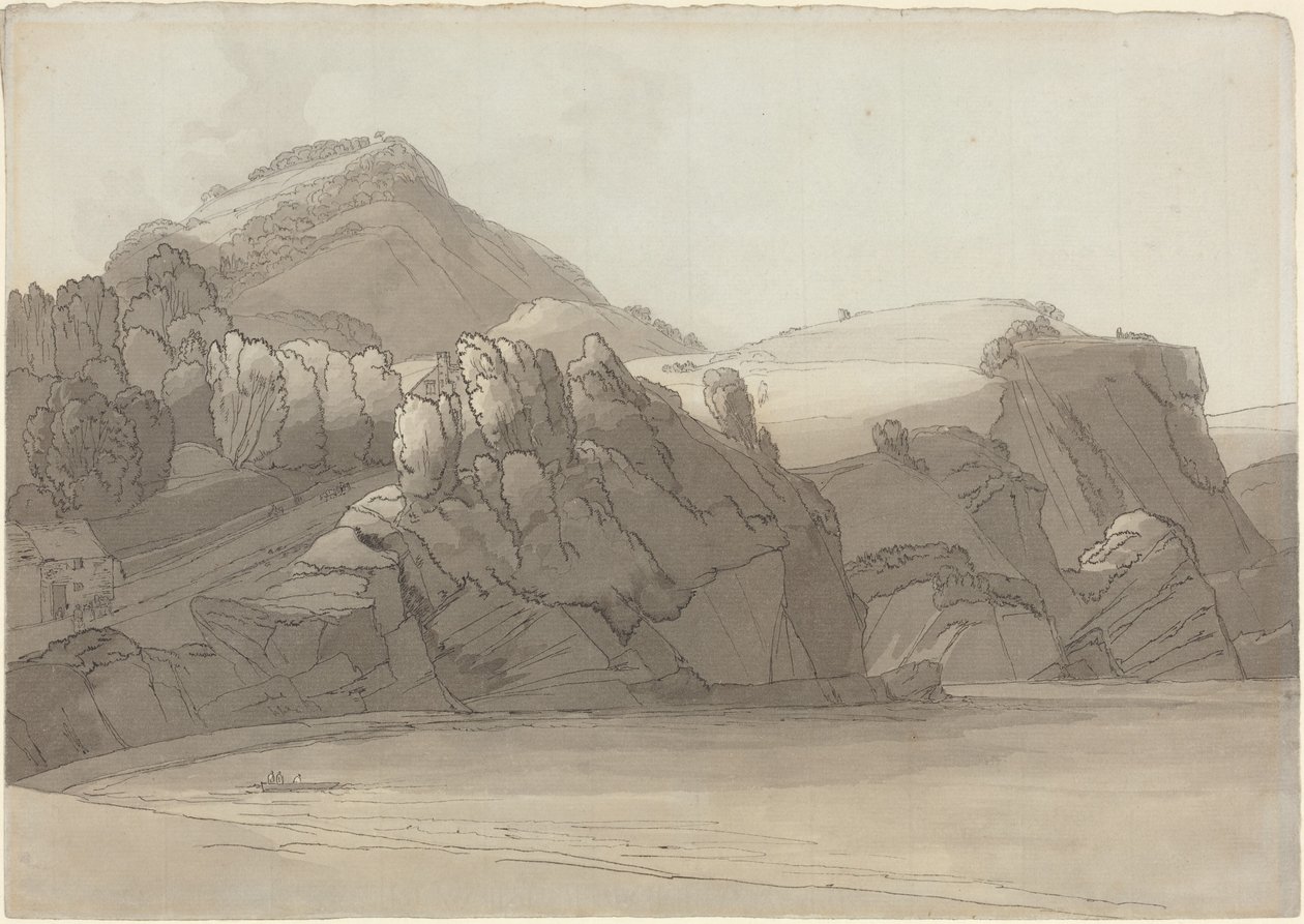 A Rocky Shore at Coombmartin, Devon by Francis Towne