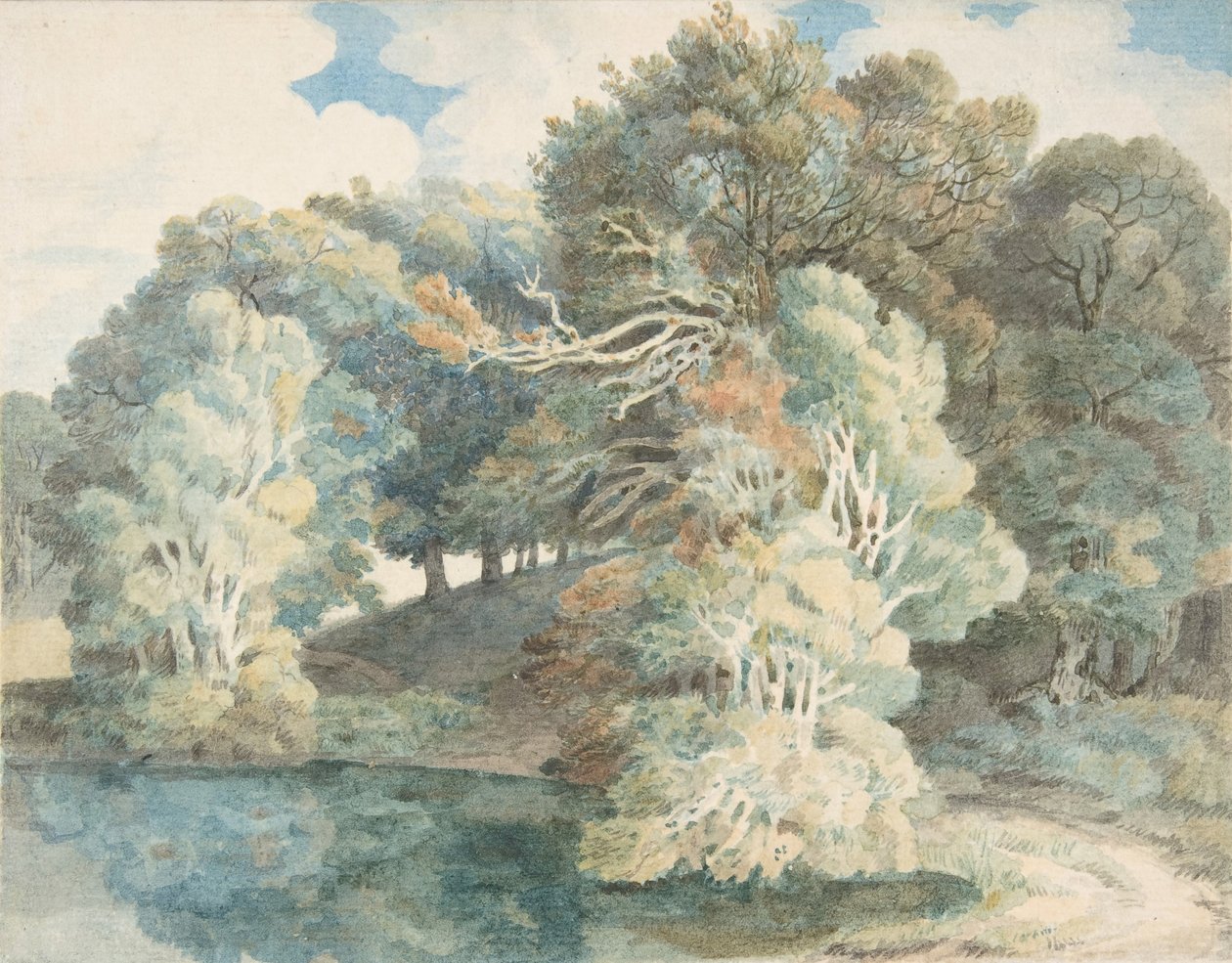 Trees by the Lake, Peamore Park, near Exeter, Devon by Francis Towne
