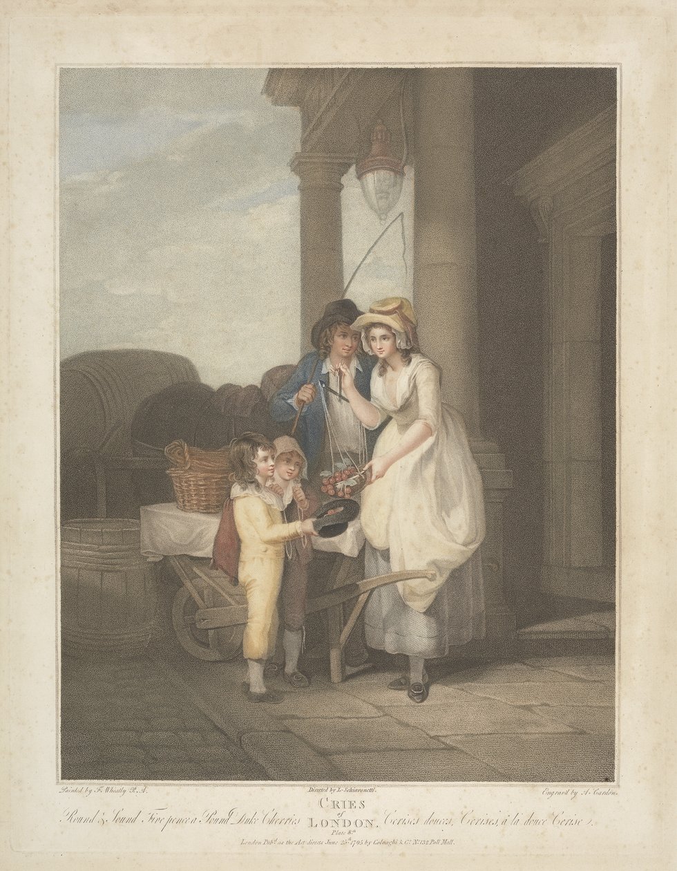 Cries of London: Round and Sound, Five Pence a Pound, Duke Cherries, engraved by Anthony Cardon by Francis after Wheatley