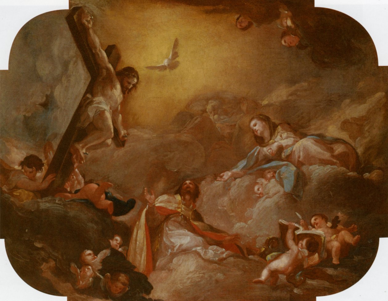 Saint Augustine and the Virgin Adoring the Crucified Christ by Francisco Bayeu y Subias