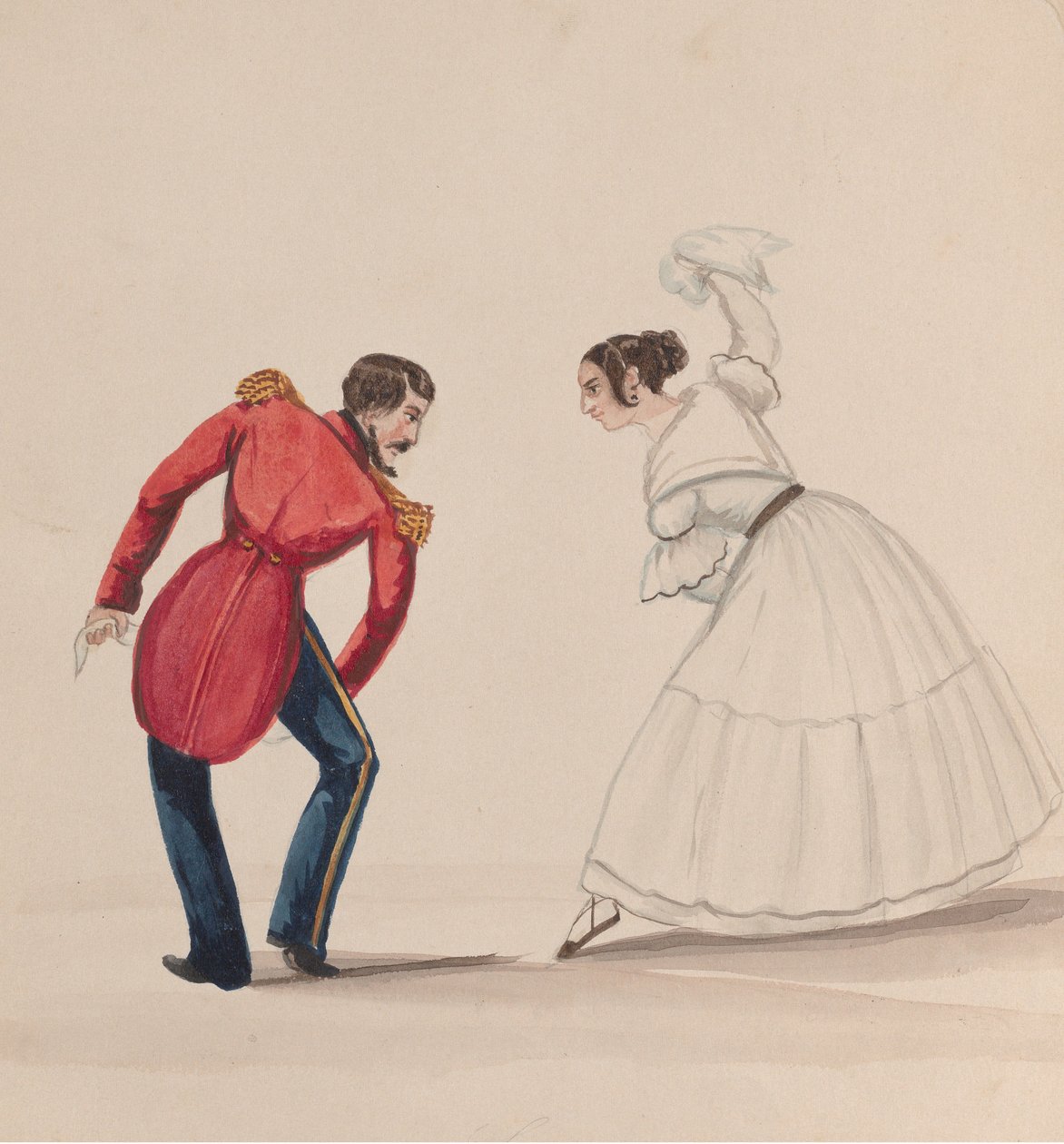 A Peruvian Man and Woman Dancing the Zamacueca, ca. 1848 by Francisco