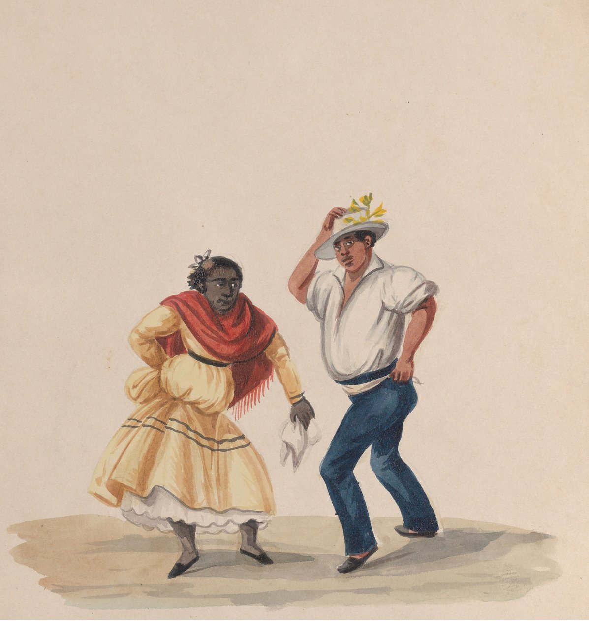 A Man and a Woman Dancing, from a Group of Drawings Depicting Peruvian Costume, 1848 by Francisco