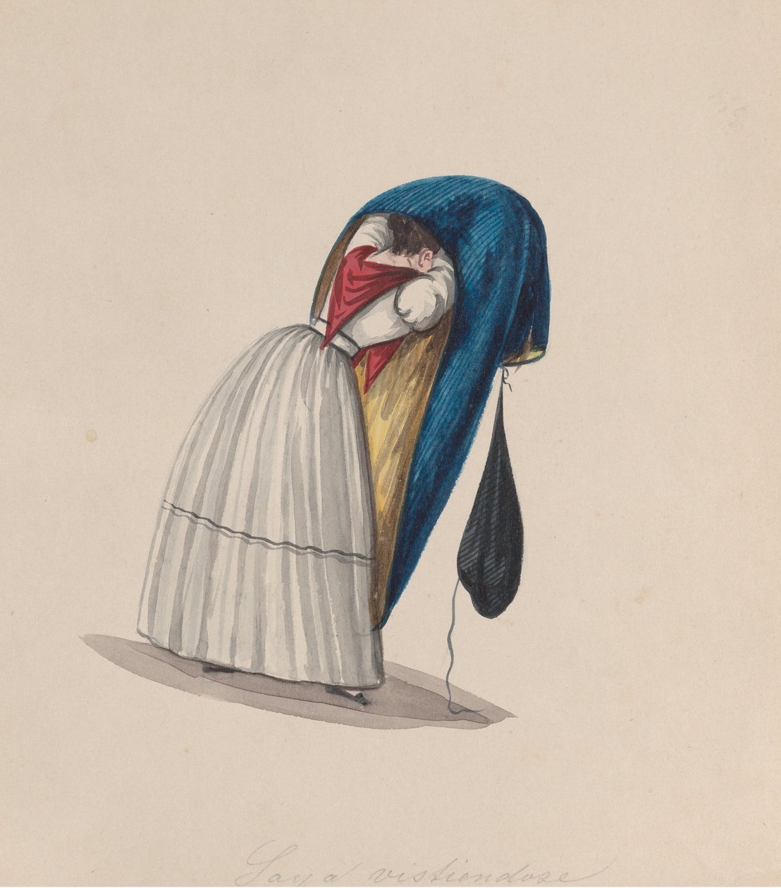A woman getting into her saya viewed from behind by Francisco