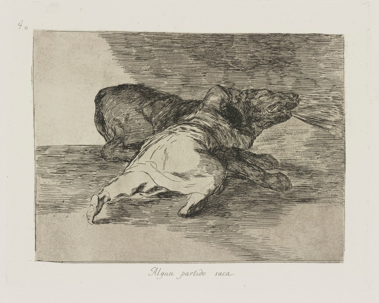 He Gets Something out of It, plate 40 from the series The Disasters of War by Francisco de Goya