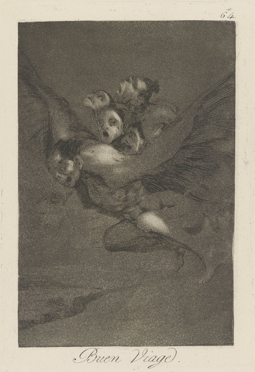 Bon Voyage, Plate 64 from the series Los Caprichos by Francisco de Goya