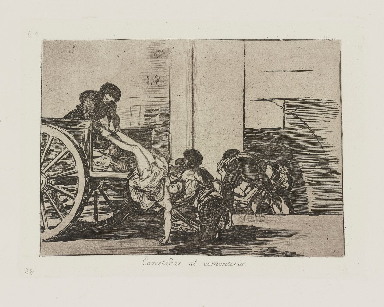 Cartloads to the Cemetery, Plate 64 from the Series The Disasters of War by Francisco de Goya