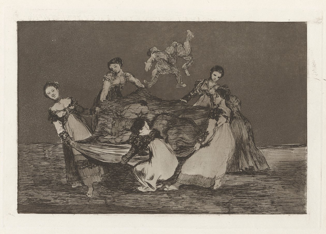 Feminine Folly, also known as Heavier than a Dead Donkey, from the series Los disparates (Los proverbios) by Francisco de Goya