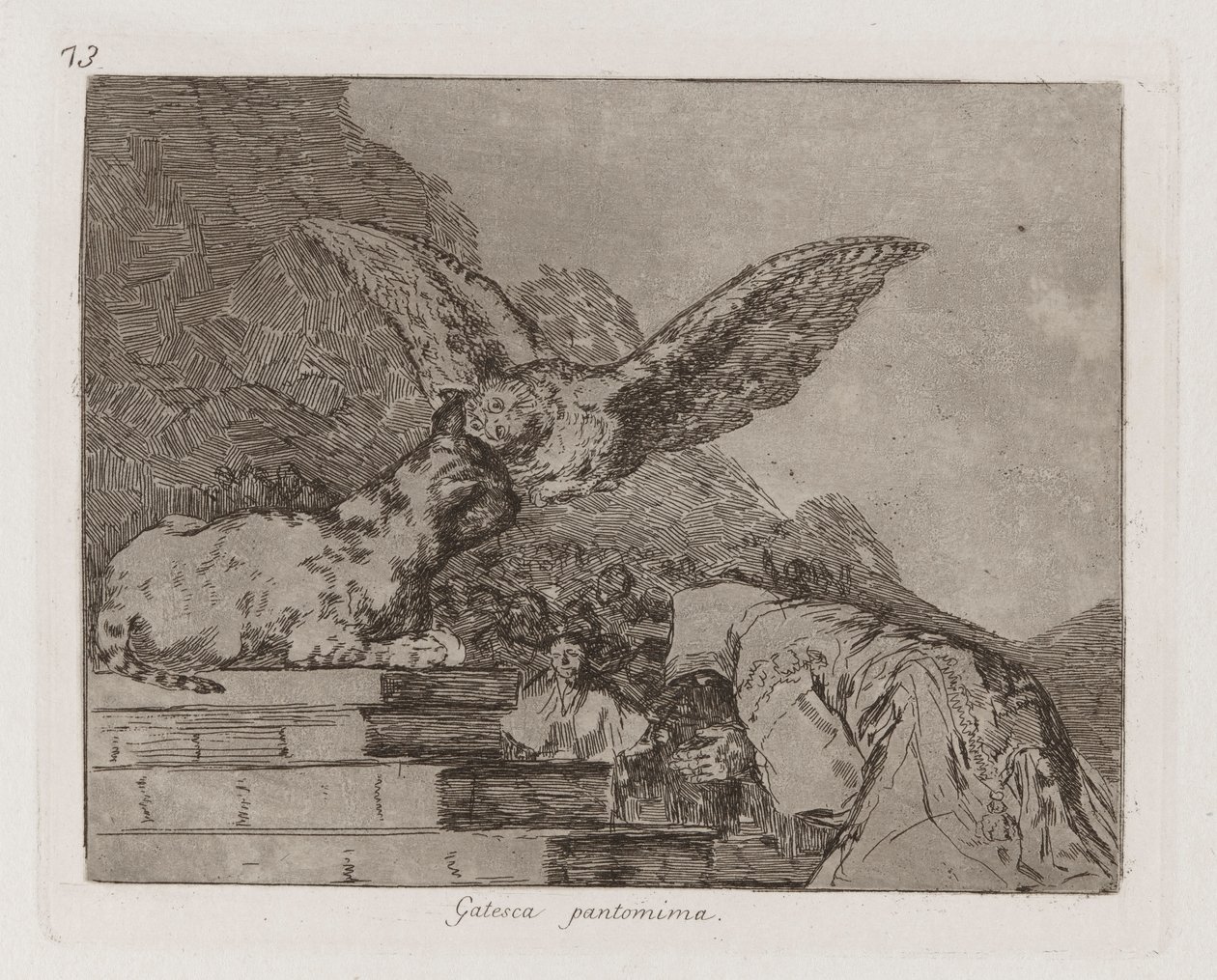 Feline Pantomime, Plate 73 from The Disasters of War by Francisco de Goya