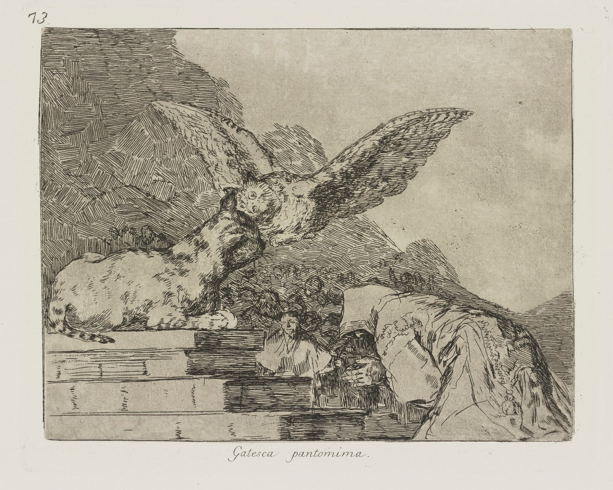 Feline Pantomime, pl. 73 from the series The Disasters of War by Francisco de Goya