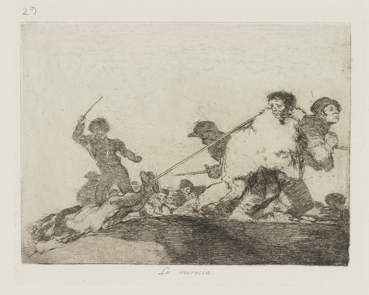 He Deserved It, Plate 29 from the Series Los Desastres de la Guerra (The Disasters of War) by Francisco de Goya