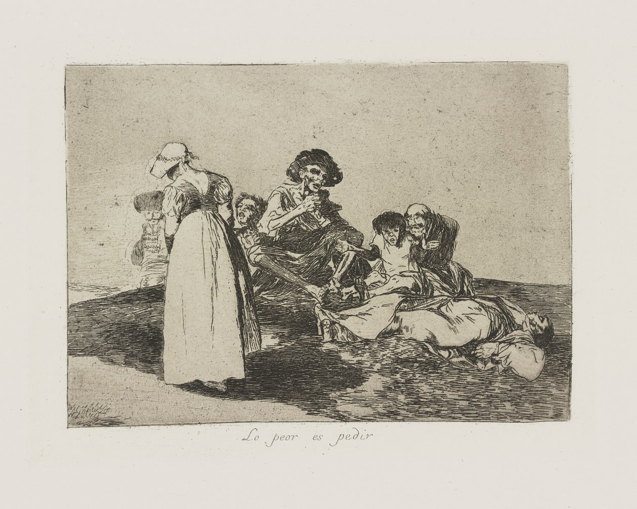 The Worst Is To Beg, pl. 55 from the series The Disasters of War by Francisco de Goya