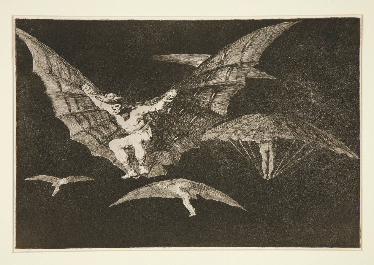 A Way of Flying, plate 13 from the series Los proverbios by Francisco de Goya