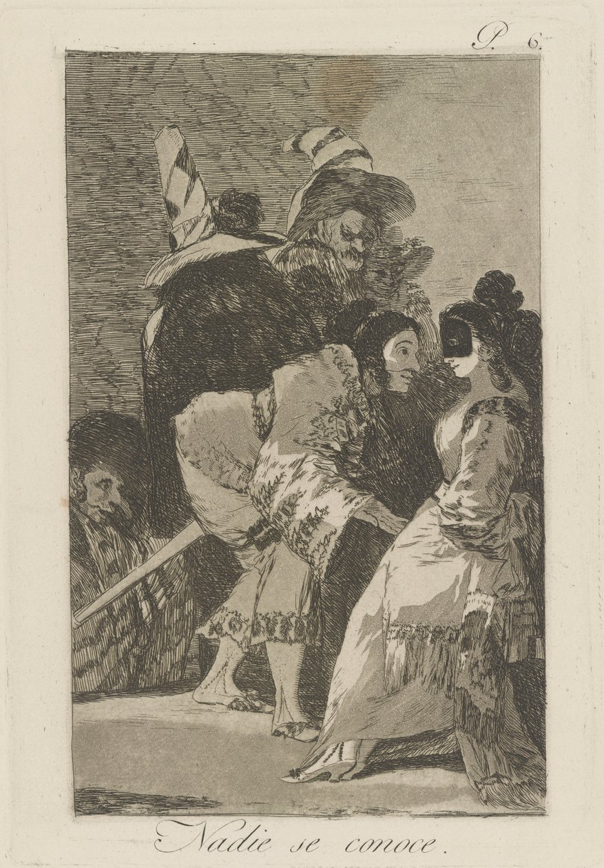 Nobody Knows Himself, pl. 6 from the series Los Caprichos by Francisco de Goya