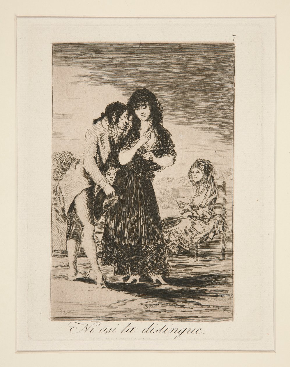 Even Thus He Cannot Make Her Out, plate 7 from Los caprichos by Francisco de Goya