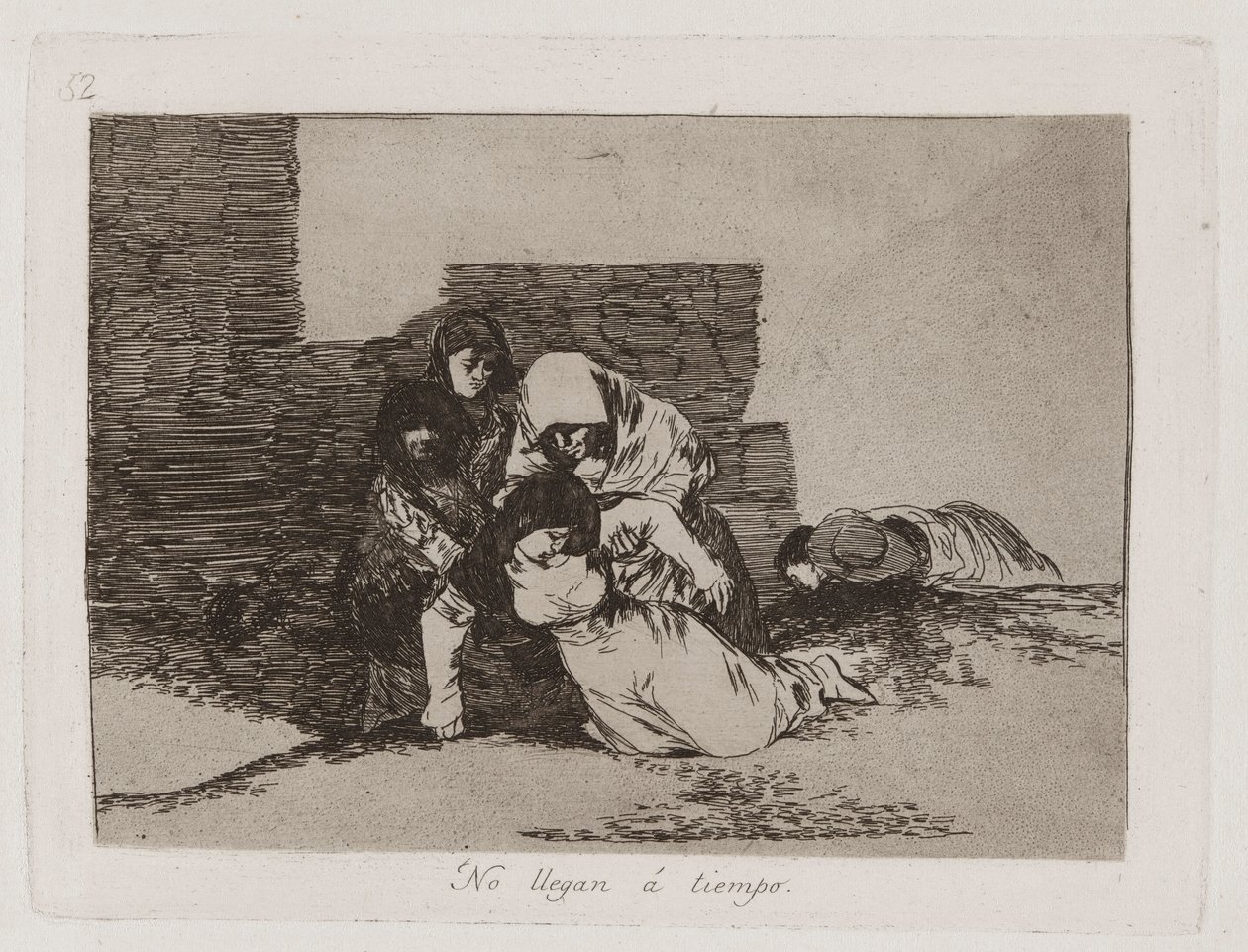 They Do Not Arrive in Time, Plate 52 from The Disasters of War by Francisco de Goya