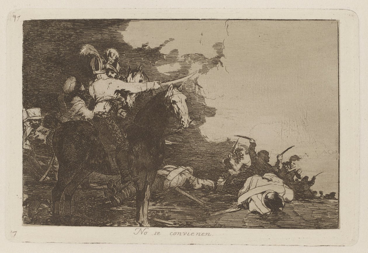 They Do Not Agree, Plate 17 from The Disasters of War by Francisco de Goya