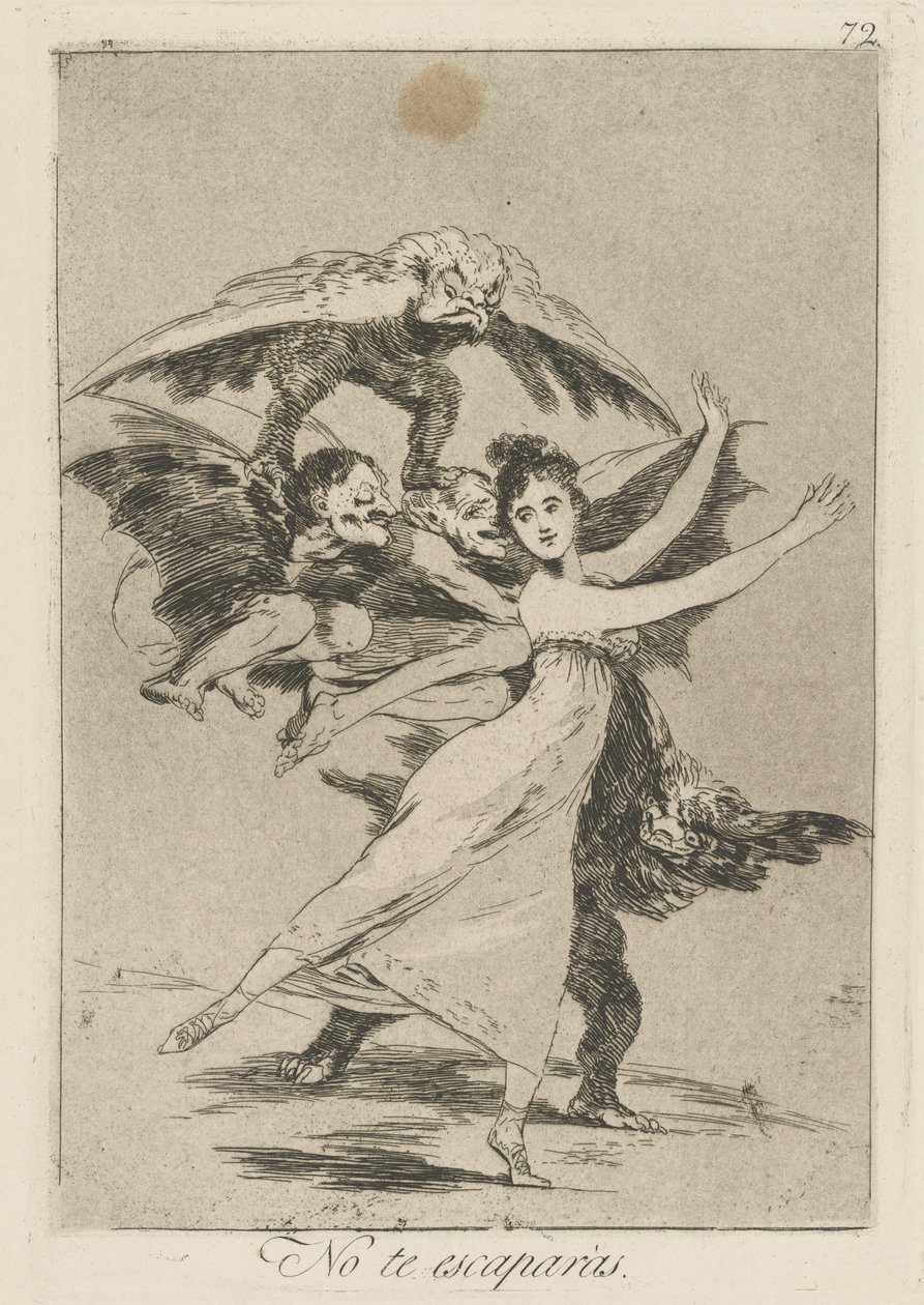 You Will Not Escape, from the series Los Caprichos by Francisco de Goya