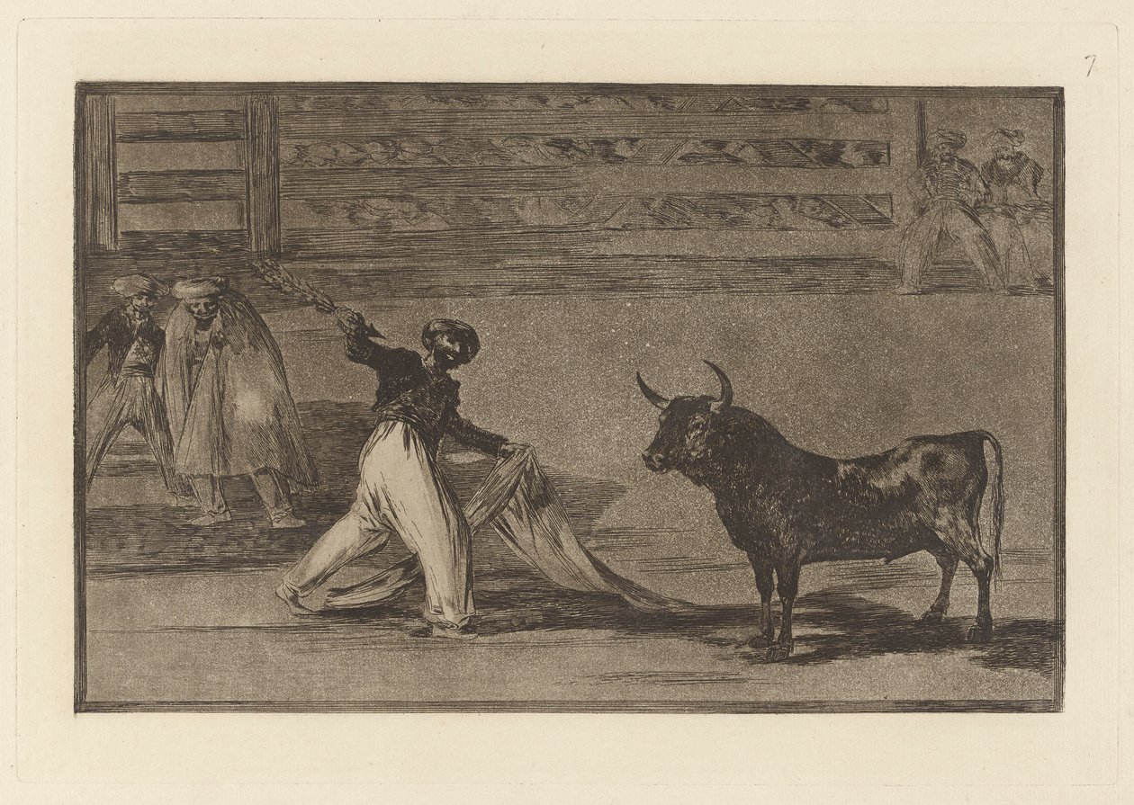 Origin of the Harpoons or Banderillas, Plate 7 from La Tauromaquia