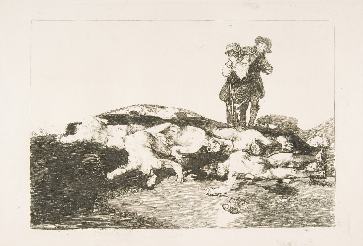 Plate 18 from The Disasters of War: Bury them and keep quiet by Francisco de Goya