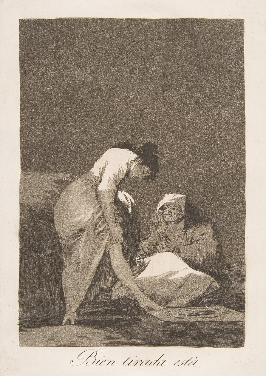 Plate 17 from Los Caprichos: It is nicely stretched by Francisco de Goya