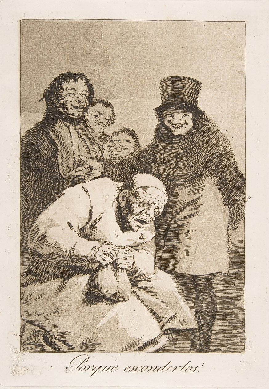 Plate 30 from Los Caprichos: Why hide them, 1799 by Francisco de Goya