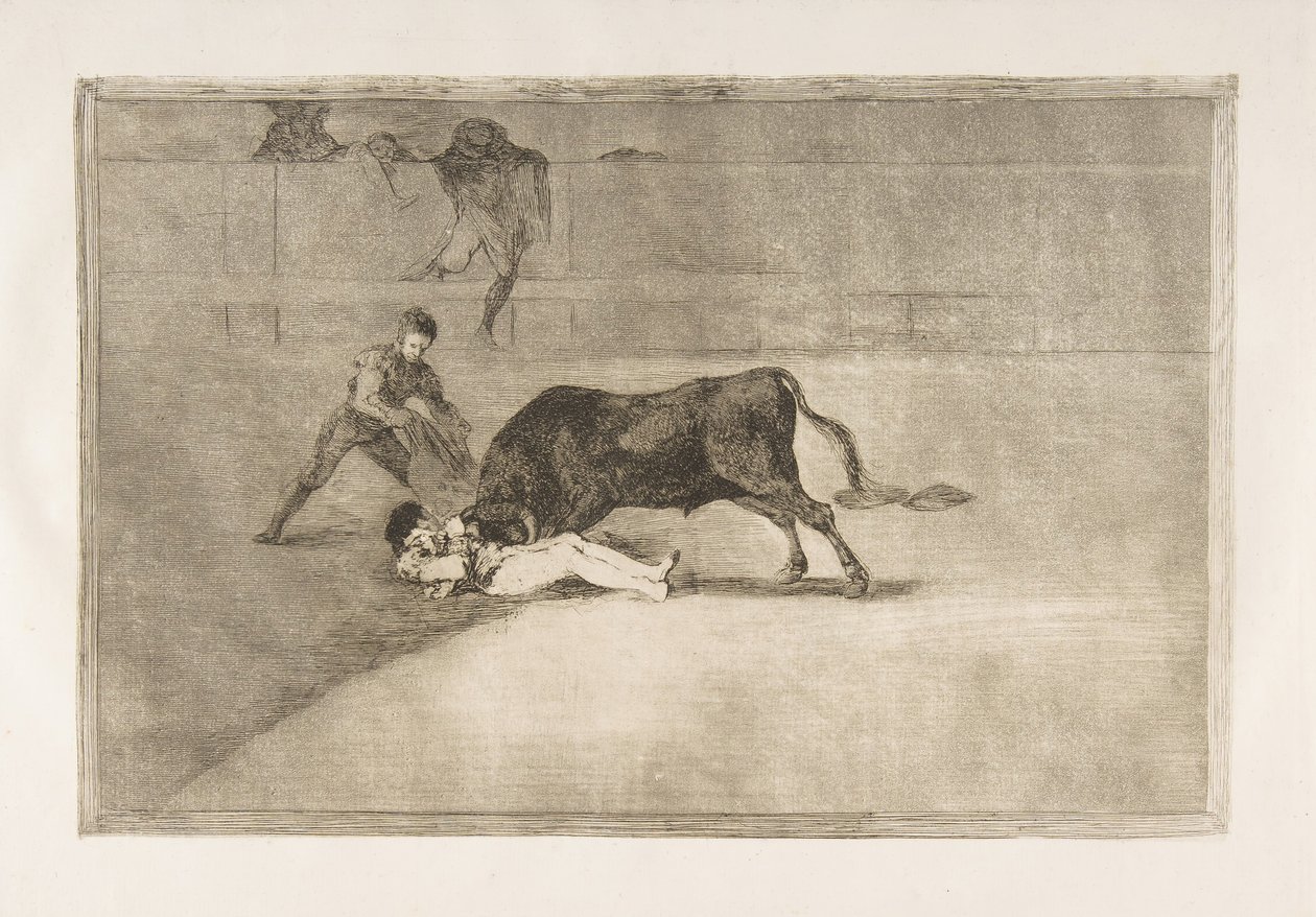 Plate 33 from the Tauromaquia: The Unlucky Death of Pepe Illo in the Ring at Madrid, 1816 by Francisco de Goya