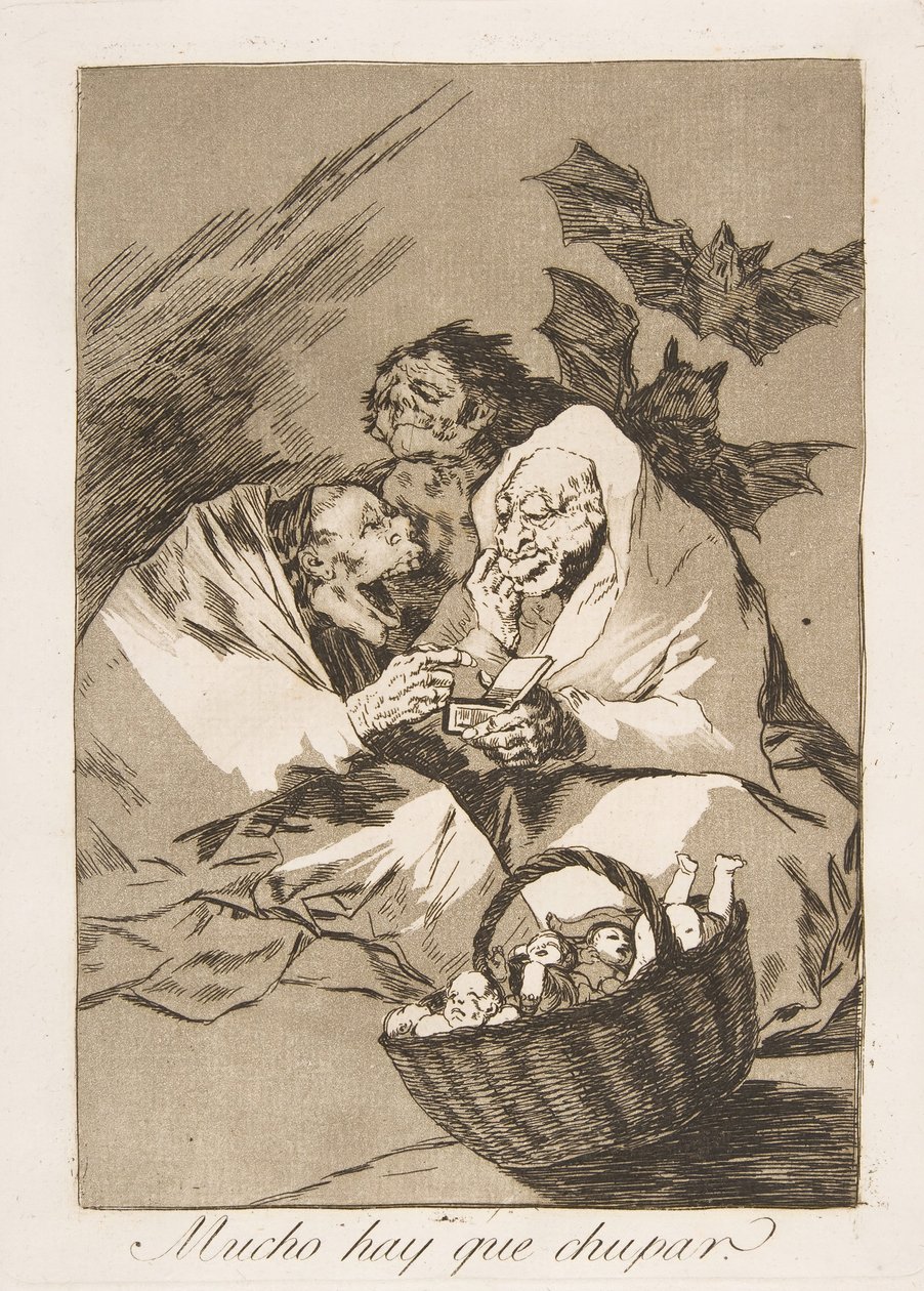Plate 45 from Los Caprichos: There is Plenty to Suck by Francisco de Goya
