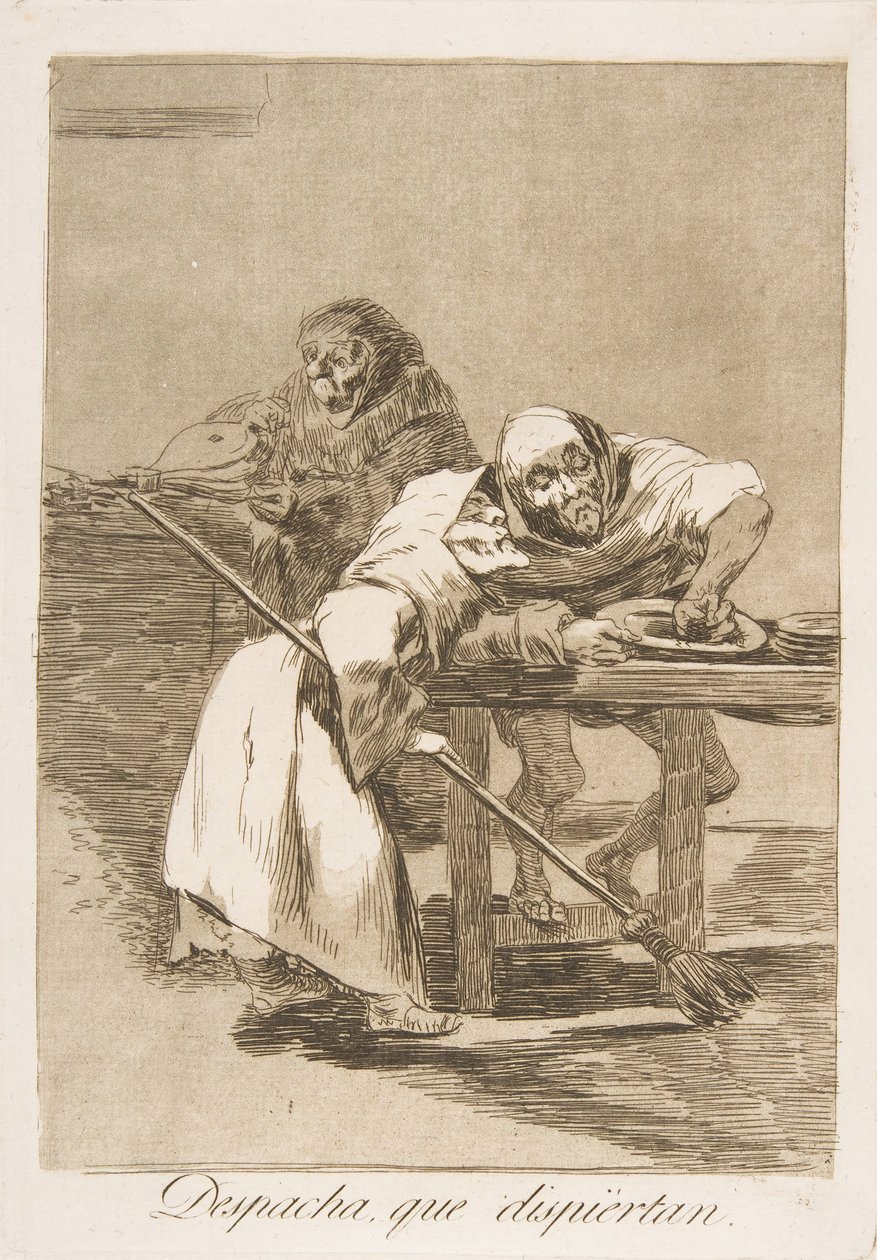 Plate 78 from Los Caprichos: Be Quick, They Are Waking Up by Francisco de Goya