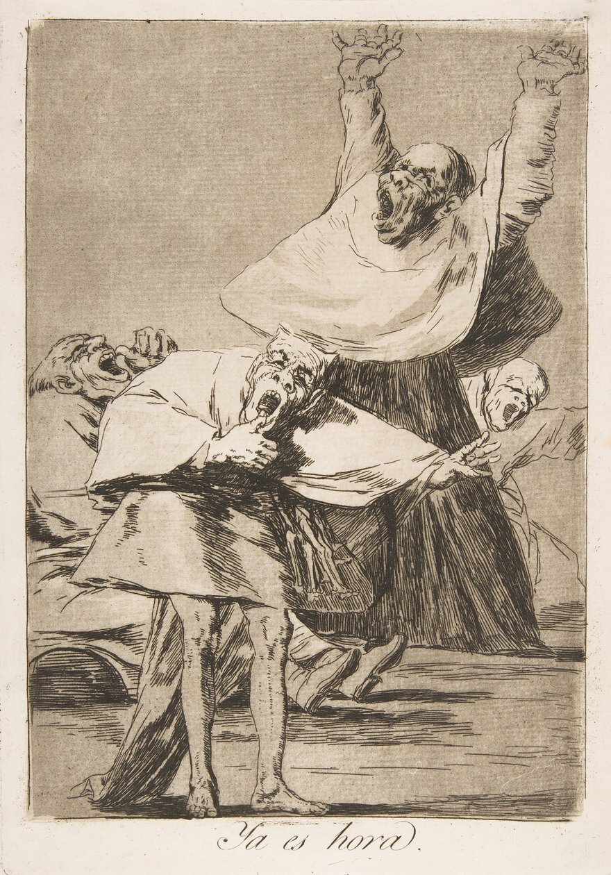 Plate 80 from Los Caprichos: It is time by Francisco de Goya