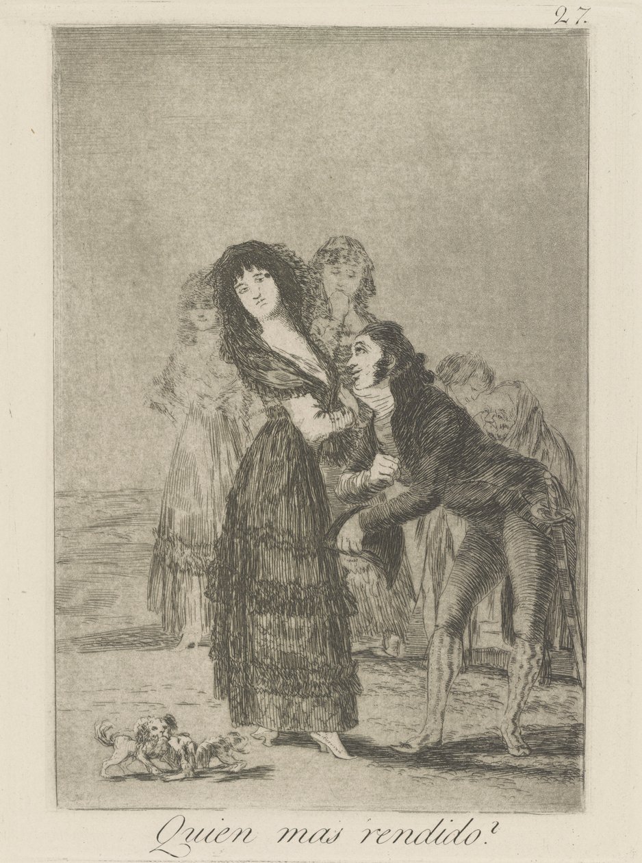 Which of Them Is the More Overcome? (pl. 27 from the series Los caprichos) by Francisco de Goya