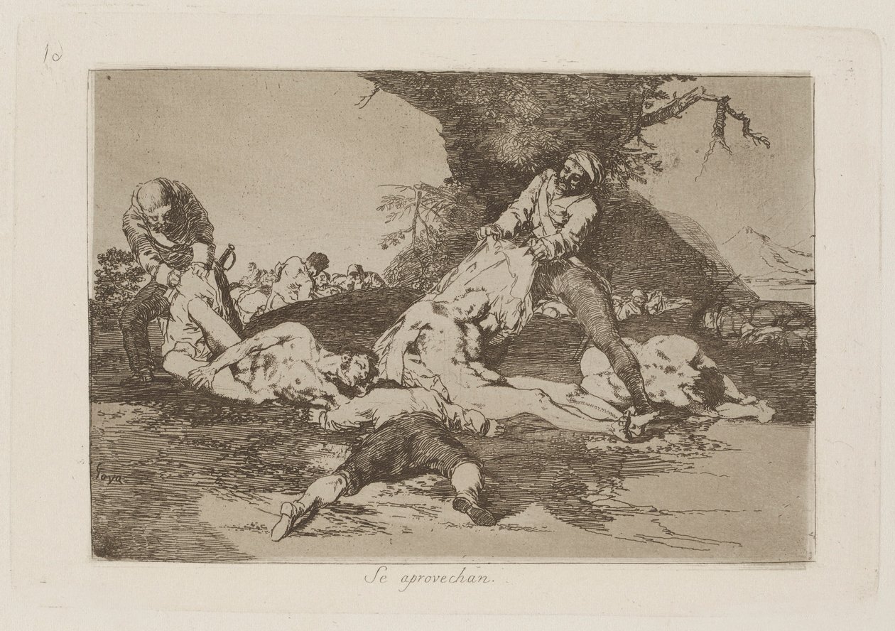 They Make Use of Them, pl. 16 from the series The Disasters of War by Francisco de Goya