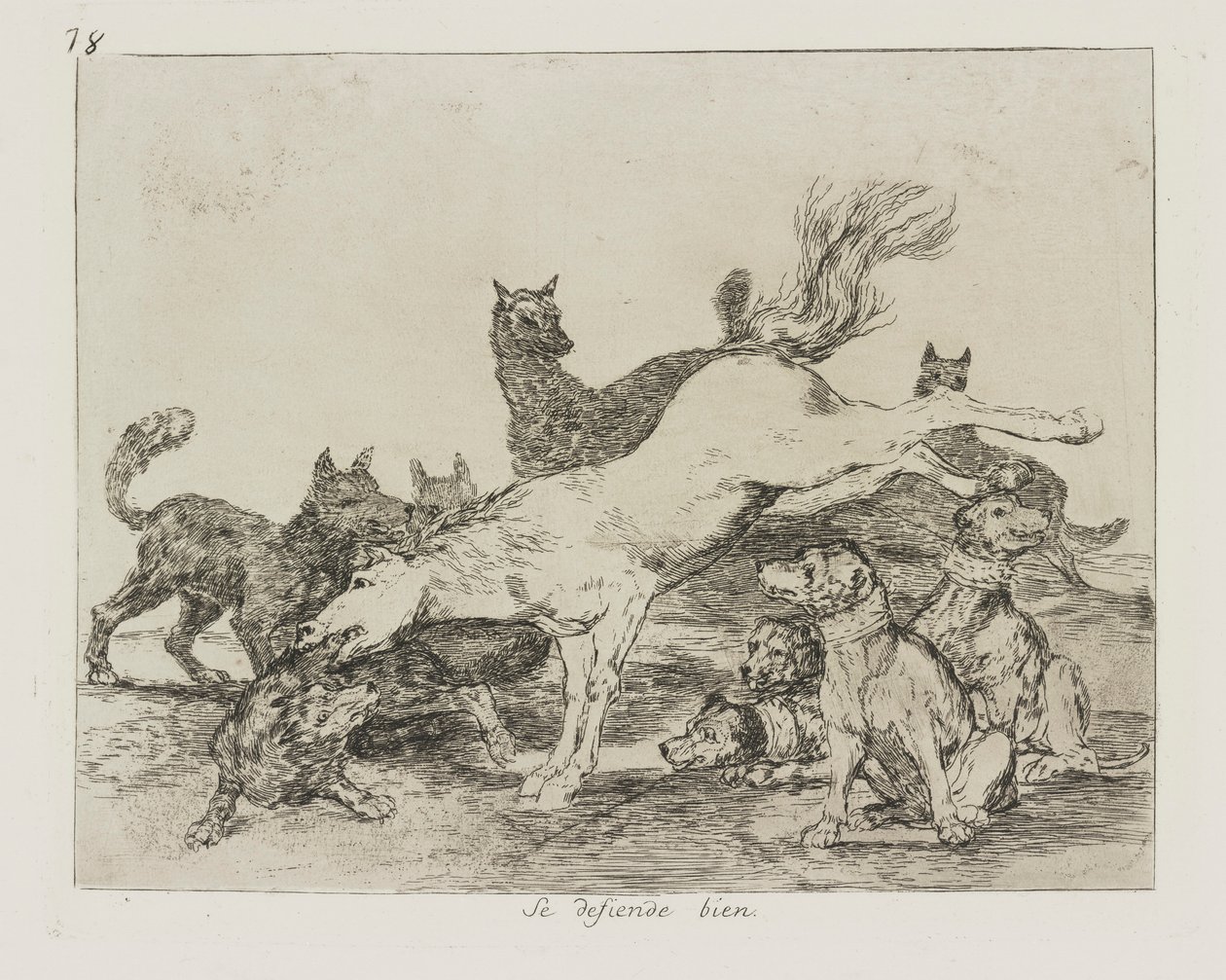He Defends Himself Well, pl. 78 from the series The Disasters of War by Francisco de Goya