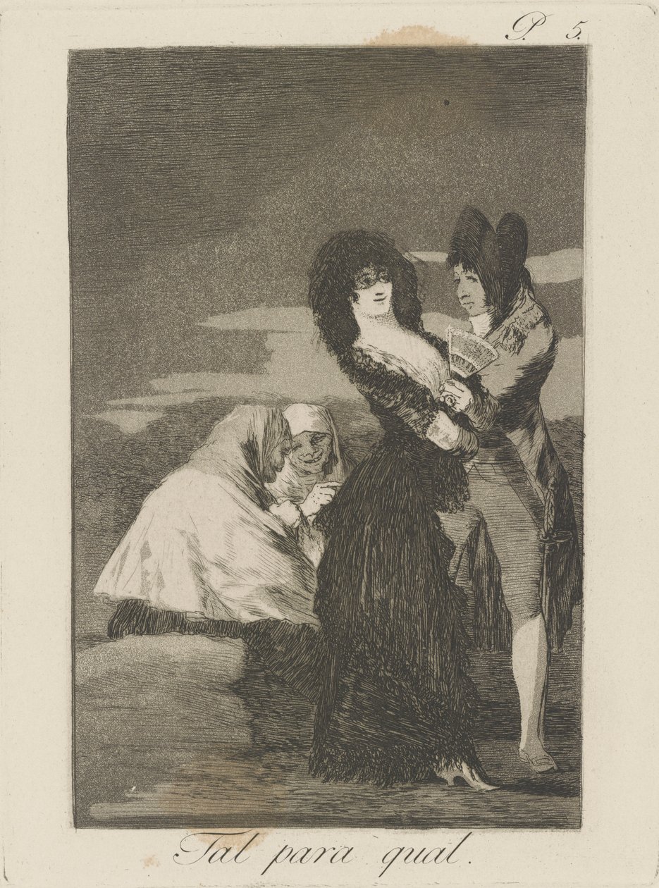 Two of a Kind, pl. 5 from the series Los caprichos by Francisco de Goya