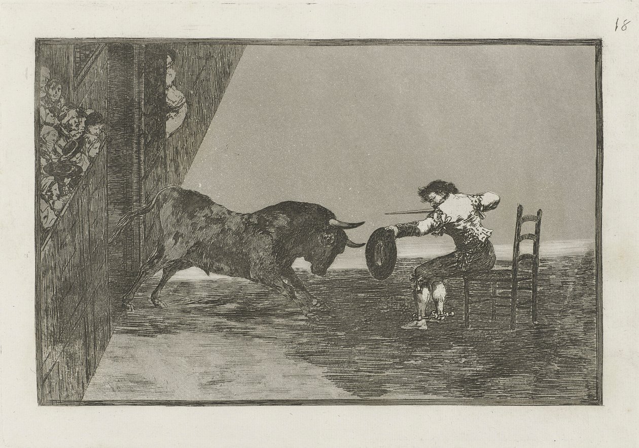 The Daring of Martincho in the Ring at Saragossa, Plate 18 from La tauromaquia by Francisco de Goya