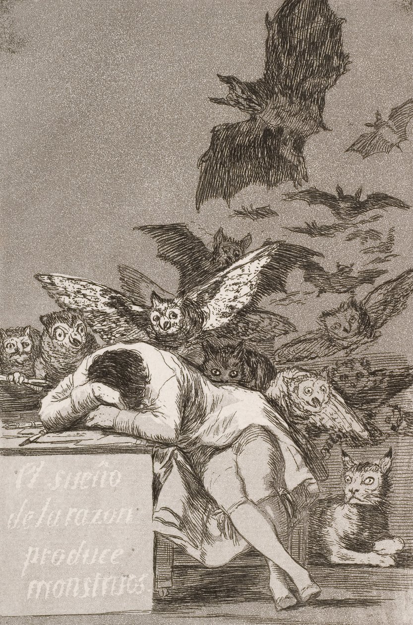 The Sleep of Reason Produces Monsters (No. 43), from Los Caprichos by Francisco de Goya